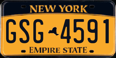 NY license plate GSG4591
