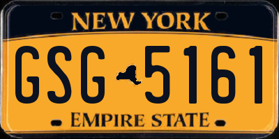NY license plate GSG5161