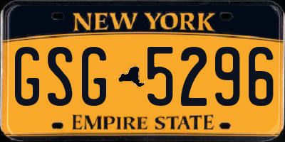NY license plate GSG5296