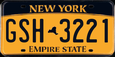 NY license plate GSH3221