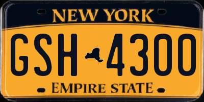 NY license plate GSH4300