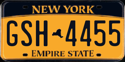 NY license plate GSH4455