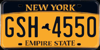 NY license plate GSH4550