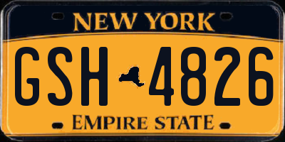 NY license plate GSH4826