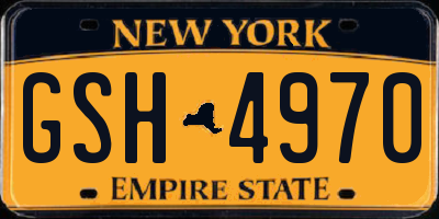 NY license plate GSH4970