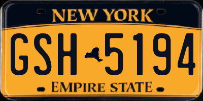 NY license plate GSH5194
