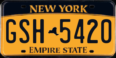 NY license plate GSH5420