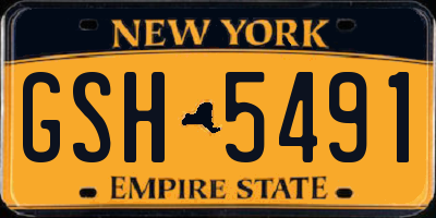NY license plate GSH5491