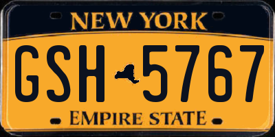 NY license plate GSH5767