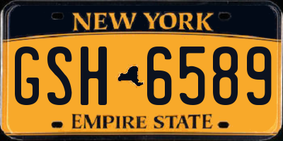 NY license plate GSH6589