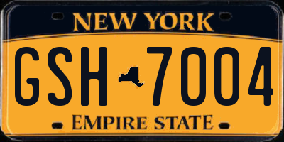 NY license plate GSH7004