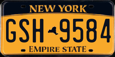 NY license plate GSH9584