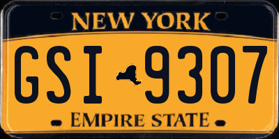 NY license plate GSI9307