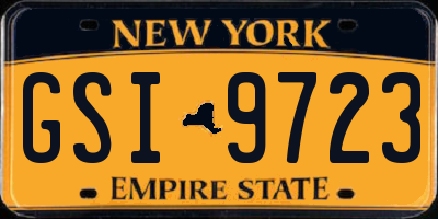 NY license plate GSI9723
