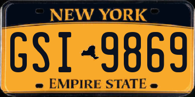NY license plate GSI9869