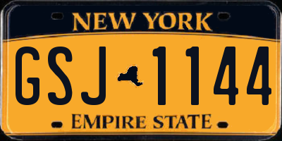 NY license plate GSJ1144