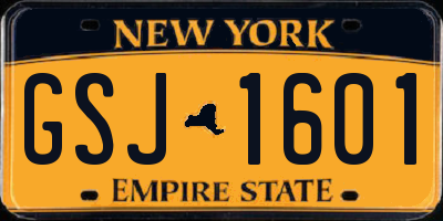NY license plate GSJ1601