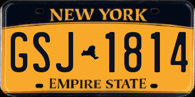 NY license plate GSJ1814