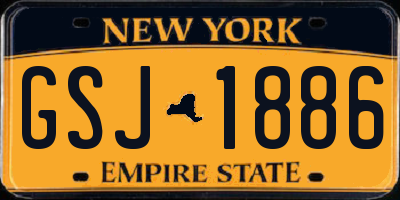 NY license plate GSJ1886