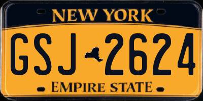 NY license plate GSJ2624