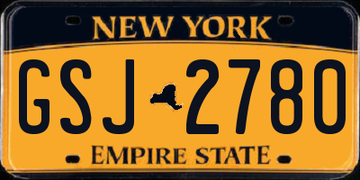 NY license plate GSJ2780