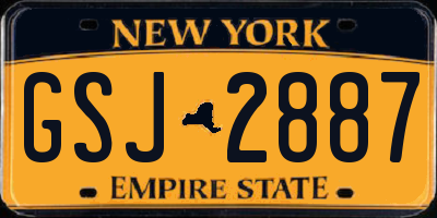 NY license plate GSJ2887