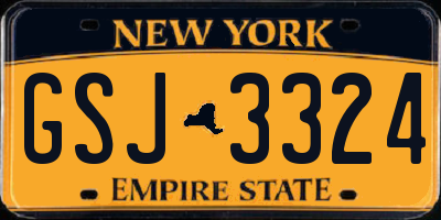 NY license plate GSJ3324