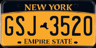 NY license plate GSJ3520