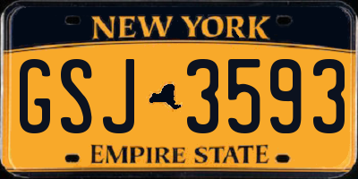 NY license plate GSJ3593