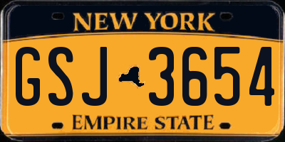 NY license plate GSJ3654