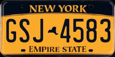 NY license plate GSJ4583