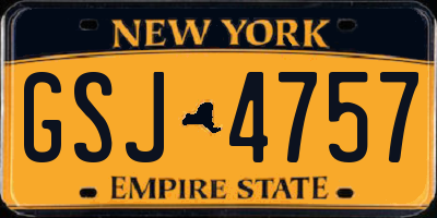 NY license plate GSJ4757