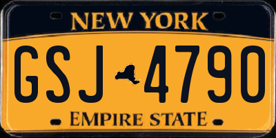 NY license plate GSJ4790