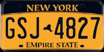 NY license plate GSJ4827