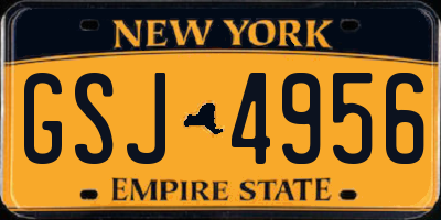 NY license plate GSJ4956