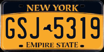 NY license plate GSJ5319