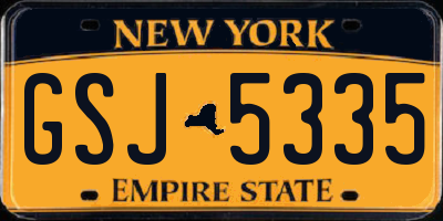 NY license plate GSJ5335