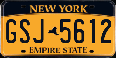 NY license plate GSJ5612