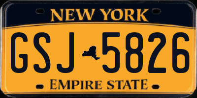 NY license plate GSJ5826