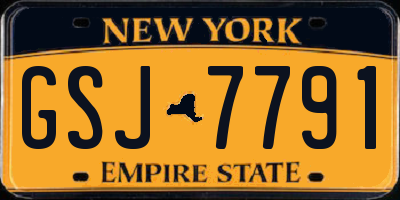 NY license plate GSJ7791