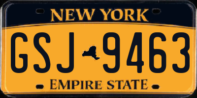 NY license plate GSJ9463