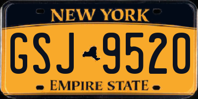 NY license plate GSJ9520