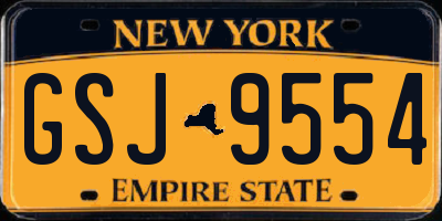 NY license plate GSJ9554