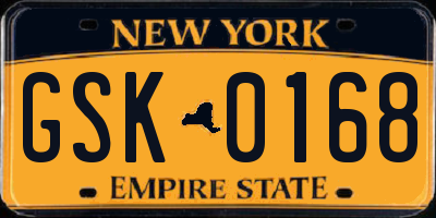 NY license plate GSK0168