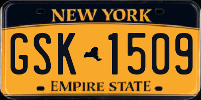 NY license plate GSK1509