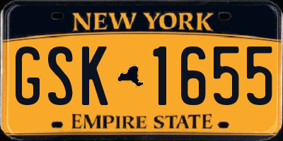 NY license plate GSK1655