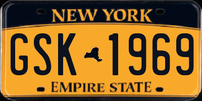 NY license plate GSK1969