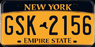 NY license plate GSK2156