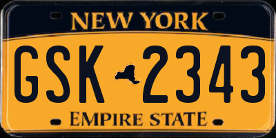 NY license plate GSK2343