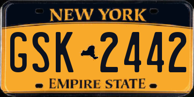 NY license plate GSK2442